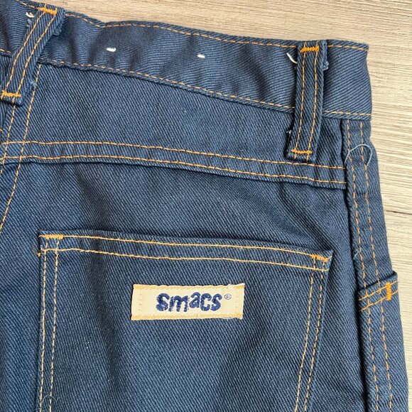 Vintage 70s Smacs Jeans Youth Dark Wash Boot Cut Western Size 8/10 25W - Picture 4 of 5